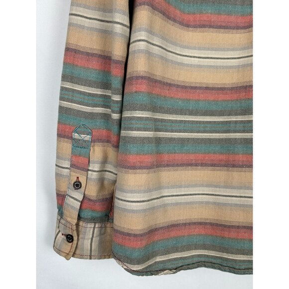 Modern Amusement Mens Hooded Button-Up Striped Shirt Jacket Large Multicolor - Picture 9 of 12